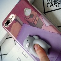 3D силиконовый чехол антистресс для iPhone 8 Plus / 7 Plus - Спящий котик