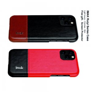 Тонкий Пластиковый PU Кожаный Кейс Накладка для iPhone 11 Pro Красный / Черный