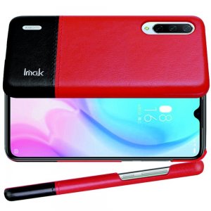 Тонкий Пластиковый PU Кожаный Кейс Накладка для Xiaomi Mi 9 lite Красный / Черный