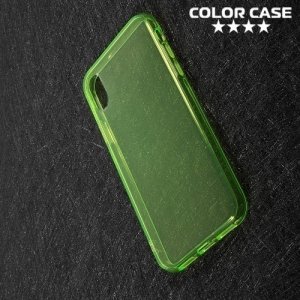 Тонкий силиконовый чехол для iPhone Xs / X - Зеленый