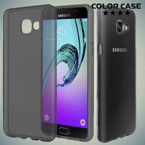 Тонкий силиконовый чехол для Samsung Galaxy A5 2016 SM-A510F - Полупрозрачный черный