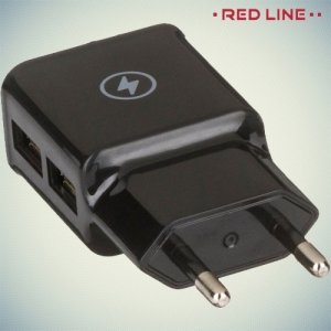 Универсальная зарядка для телефона 2.1А USB Red Line черный