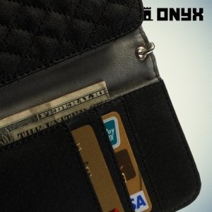 Универсальный чехол футляр сумочка для телефона Ромбус - черный
