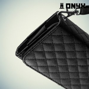 Универсальный чехол футляр сумочка для телефона Ромбус - черный