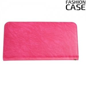 Универсальный чехол кошелек сумочка для телефона 6 дюймов - розовый