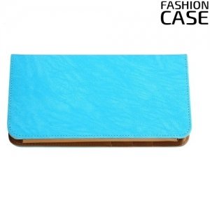 Универсальный чехол кошелек сумочка для телефона 6 дюймов - голубой