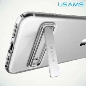 USAMS Bright Series Силиконовый прозрачный чехол с подставкой для iPhone 8/7