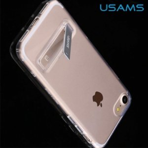 USAMS Bright Series Силиконовый прозрачный чехол с подставкой для iPhone 8/7