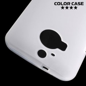 Матовый силиконовый чехол для HTC One М9 Plus - Белый полупрозрачный