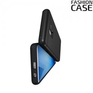 Защитный чехол для Samsung Galaxy A8 Plus 2018 с подставкой и отделением для карты - Черный