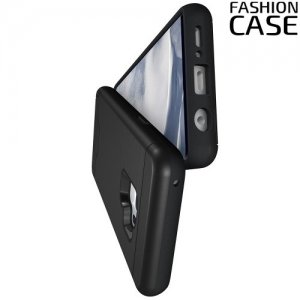 Защитный чехол для Samsung Galaxy S9 с подставкой и отделением для карты - Черный