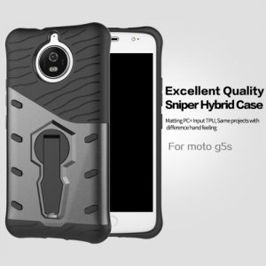 Защитный чехол с поворотной подставкой для Motorola Moto G5S - Серый