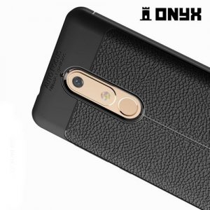 Leather Litchi силиконовый чехол накладка для Nokia 5.1 2018 - Черный