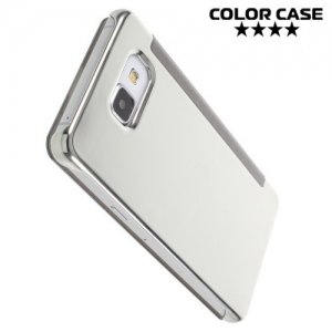 Зеркальный чехол книжка ColorCase с функцией Clear View Cover для Samsung Galaxy A5 2016 - Серебряный