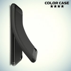 Жесткий силиконовый чехол для ASUS ZenFone 4 Max ZC554KL с карбоновыми вставками - Черный