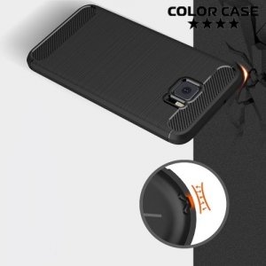 Жесткий силиконовый чехол для Asus ZenFone 4V V520KL с карбоновыми вставками - Черный