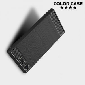 Жесткий силиконовый чехол для Sony Xperia XZ1 Compact с карбоновыми вставками - Коралловый