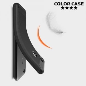 Жесткий силиконовый чехол для Xiaomi Mi 5x / Mi A1 с карбоновыми вставками - Черный