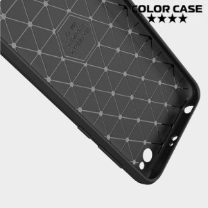 Жесткий силиконовый чехол для Xiaomi Redmi 5a с карбоновыми вставками - Коралловый