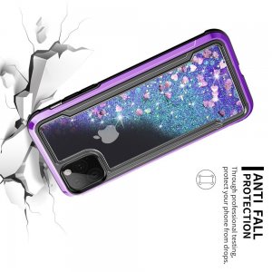 Жидкий переливающийся чехол с блестками для iPhone 11 Фиолетовый