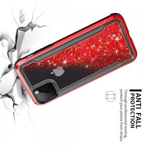 Жидкий переливающийся чехол с блестками для iPhone 11 Красный