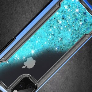 Жидкий переливающийся чехол с блестками для iPhone 11 Pro Синий