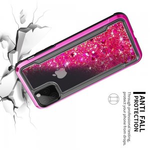 Жидкий переливающийся чехол с блестками для iPhone 11 Pro Светло-Розовый